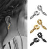 3 Pairs Feather Dangles Gold, Black or Silver Stainless Steel Hip-Hop Punk K-Pop Earrings-Earrings-Innovato Design-Innovato Design