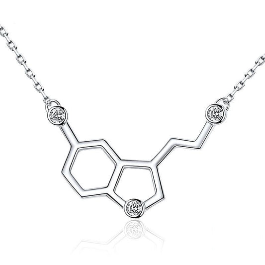 Chemical Formula Structure 925 Sterling Silver Pendant Necklace-Necklaces-Innovato Design-Ethylamine-Innovato Design