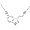 Chemical Formula Structure 925 Sterling Silver Pendant Necklace-Necklaces-Innovato Design-Serotonin-Innovato Design