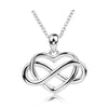 Infinity Symbol and Heart 925 Sterling Silver Fashion Pendant Necklace-Necklaces-Innovato Design-Silver-22inch-Innovato Design