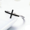 Black Cubic Zirconia Cross 925 Sterling Silver Ring-Rings-Innovato Design-6-Innovato Design