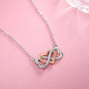 Infinity Symbol and Heart 925 Sterling Silver Fashion Pendant Necklace-Necklaces-Innovato Design-Silver Rose-14inch-Innovato Design