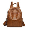 Large Capacity Luxury Designer Casual PU Leather Shoulder Bag, and Backpack-Backpacks-Innovato Design-Brown-Innovato Design