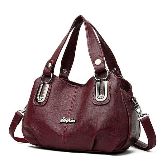 Luxury Designer Vintage Casual Soft Leather Tote Bag, Shoulder Bag and Handbag-Handbags-Innovato Design-Black-Innovato Design