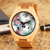 Wooden Watch for Ladies with Flower Skull Hand Made-Watches-Innovato Design-Innovato Design