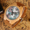 Wooden Watch for Ladies with Flower Skull Hand Made-Watches-Innovato Design-Innovato Design