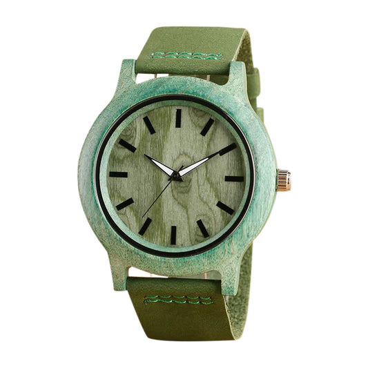 Fashion Men Wooden Watch with Green Strap-Watches-Innovato Design-Green-Innovato Design