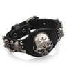 Genuine Leather Wrap Evil Skull Bracelet-Skull Bracelet-Innovato Design-Black-Innovato Design