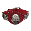 Genuine Leather Wrap Evil Skull Bracelet-Skull Bracelet-Innovato Design-Red-Innovato Design