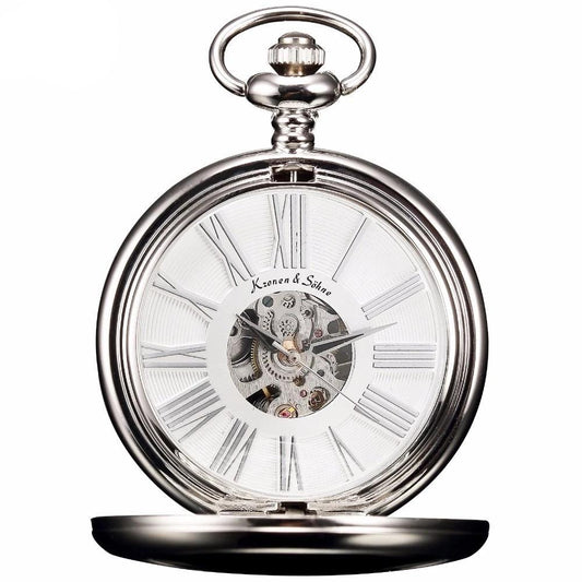 Smooth Classic Pocket Watch Design in Different Metal Colors-Pocket Watch-Innovato Design-Black-Innovato Design