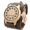 Wooden Watch for Men with Genuine Leather Strap and Gift Box-Watches-Innovato Design-Bamboo Wide Strap-Innovato Design
