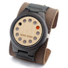 Wooden Watch for Men with Genuine Leather Strap and Gift Box-Watches-Innovato Design-Wood Wide Strap-Innovato Design