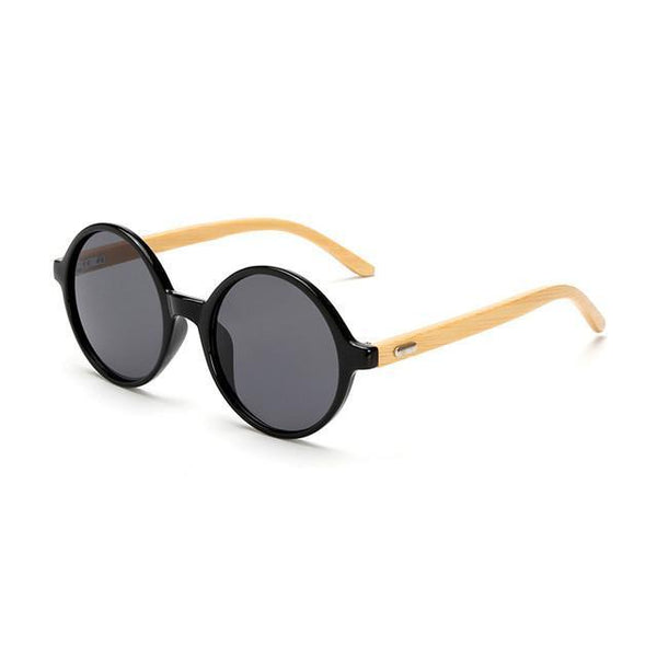 Classic Bamboo Wooden Frame Sunglasses-wooden sunglasses-Innovato Design-Black Lens-Innovato Design