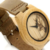 Clean Design Deer Bamboo Wooden Watch with Leather Strap Band-Watches-Innovato Design-Mens-Innovato Design