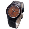 Classical Bamboo Wooden Watch for Ladies Genuine Leather Band-Watches-Innovato Design-Roman Numbers Black-Innovato Design