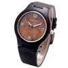 Classical Bamboo Wooden Watch for Ladies Genuine Leather Band-Watches-Innovato Design-Arabic Numbers Black-Innovato Design