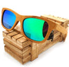 Natural Bamboo Wooden Sunglasses with Polarized Mirror Eyewear with Gift Box-wooden sunglasses-Innovato Design-Blue-Innovato Design