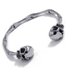 Men's Stainless Steel Silver-Tone Skull Cuff Bracelet-Skull Bracelet-Innovato Design-Innovato Design
