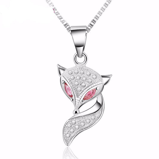 Sterling Silver Fox Pendant Charm Necklace-Necklaces-Innovato Design-Innovato Design