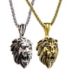 Lion Head Pendant Necklace with Red Eyes-Necklaces-Innovato Design-Gold-Innovato Design