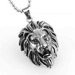 Lion Head Pendant Necklace with Red Eyes-Necklaces-Innovato Design-Gold-Innovato Design