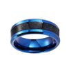 8mm Blue Tungsten Ring with Carbon Fiber Black Dragon Inlay-Rings-Innovato Design-5-Innovato Design