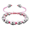 Handmade Skull Beaded Rope Bohemian Bracelet-Skull Bracelet-Innovato Design-Pink-Innovato Design