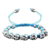 Handmade Skull Beaded Rope Bohemian Bracelet-Skull Bracelet-Innovato Design-Blue-Innovato Design