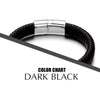 Black/Brown Braided Leather Stainless Steel Punk Skull Bracelet-Skull Bracelet-Innovato Design-Black-6.7-Innovato Design
