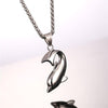 Dolphin Pendant Chain Necklace in Black Gold or Silver-Necklaces-Innovato Design-Silver-Innovato Design