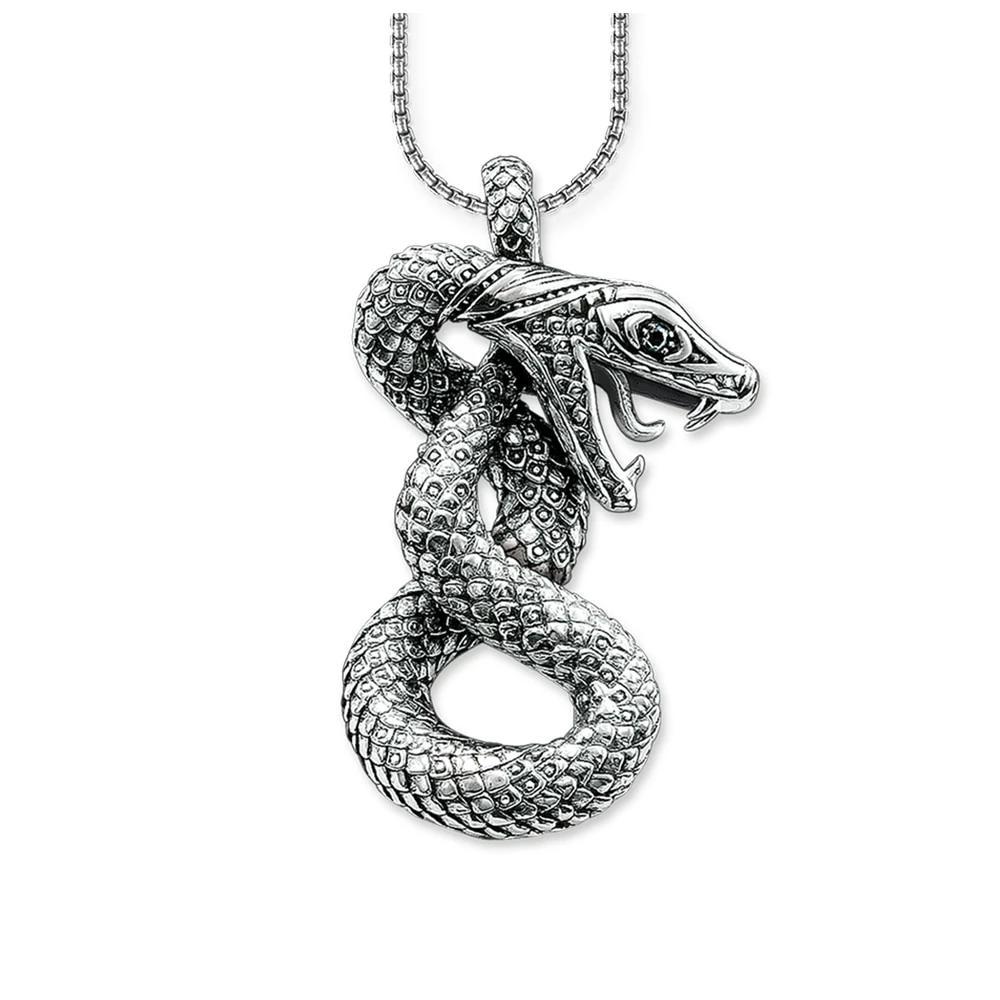 925 Sterling Silver Entangled Snake Pendant Necklace, 21