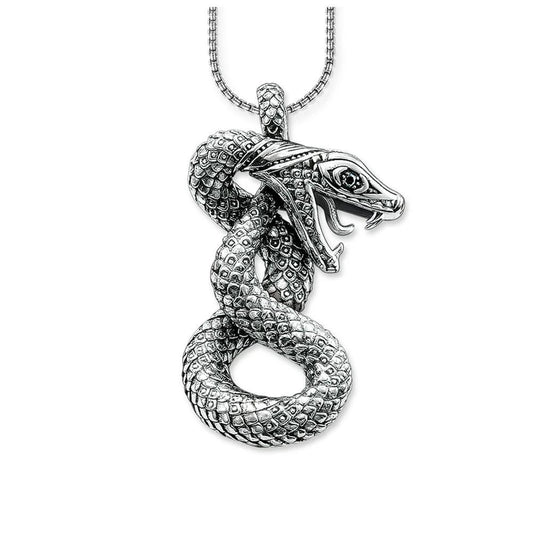 925 Sterling Silver Entangled Snake Pendant Necklace-Necklaces-Innovato Design-18-Innovato Design