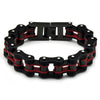 4 Tones Motorcycle Chain Stainless Steel Bangle Bracelet-Bracelets-Innovato Design-Red-Innovato Design