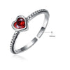 Red Cubic Zirconia Heart 925 Sterling Silver Vintage Style Punk Ring-Rings-Innovato Design-Innovato Design