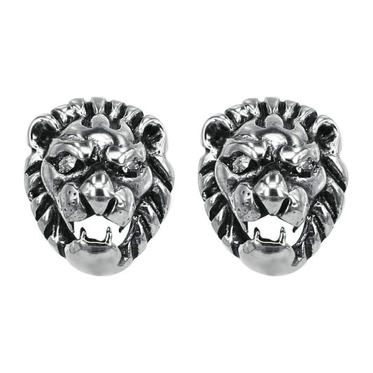 Lion Design Stainless Steel Punk Stud Earrings-Earrings-Innovato Design-Innovato Design