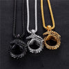 Steel Skeletal Type Dragon Ring Pendant Necklace-Necklaces-Innovato Design-Silver-Innovato Design