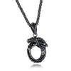 Steel Skeletal Type Dragon Ring Pendant Necklace-Necklaces-Innovato Design-Black-Innovato Design