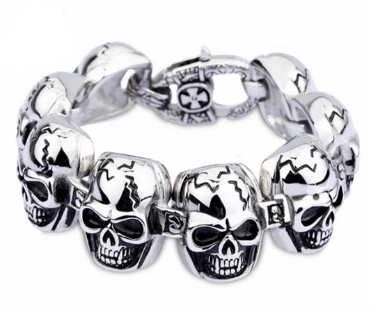 Men’s Stainless Steel Gothic Viking Skull Bracelet-Skull Bracelet-Innovato Design-Innovato Design