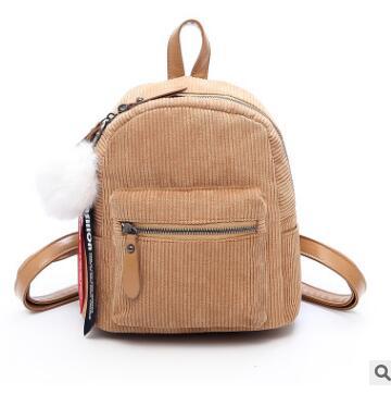 Ribbon Hairball Corduroy 20 Litre Backpack-corduroy backpacks-Innovato Design-Khaki-Innovato Design
