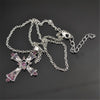 Silver Crystal Stone Holy Cross Jerusalem Pendant Necklace-Necklaces-Innovato Design-Innovato Design