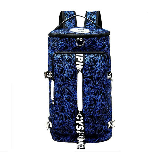 Two Way Multifunctional 36 to 55 Litre Blue Sports Backpack With Shoe Compartment-Sport Backpacks-Innovato Design-Innovato Design