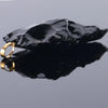 Raw Black Obsidian Arrow Head Pendant with Gold Necklace-Necklaces-Innovato Design-Innovato Design