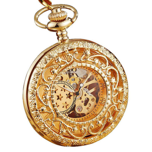 7 Stars Roman Numbers Baroque Style Vintage Pocket Watch-Pocket Watch-Innovato Design-Gold-Innovato Design