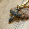 Three Tone Cross Pendant with Punk Byzantine Necklace-Necklaces-Innovato Design-Innovato Design