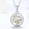 925 Sterling Silver Tree of Life with Gold Plated Hearts Pendant Necklace-Necklaces-Innovato Design-Innovato Design