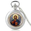 Religious Catholic Pocket Watch with Jesus Christ Image-Pocket Watch-Innovato Design-Silver-Innovato Design