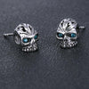 3 Pairs Skull with Cubic Zirconia Eyes Stainless Steel Punk Rock Stud Earrings-Earrings-Innovato Design-Innovato Design