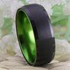 8mm Classic Black and Green-Plated Tungsten Wedding Ring-Rings-Innovato Design-6-Innovato Design