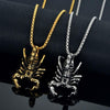 Stainless Steel Scorpion Pendant and Box Chain Necklace-Necklaces-Innovato Design-20-Gold-Innovato Design