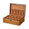 Brown European Wood Watch Storage Box With Lock-Watch Box-Innovato Design-10 Grids-Innovato Design